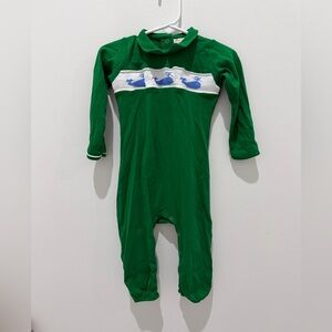 The Beaufort Bonnet Company Green Whale Kids Footie